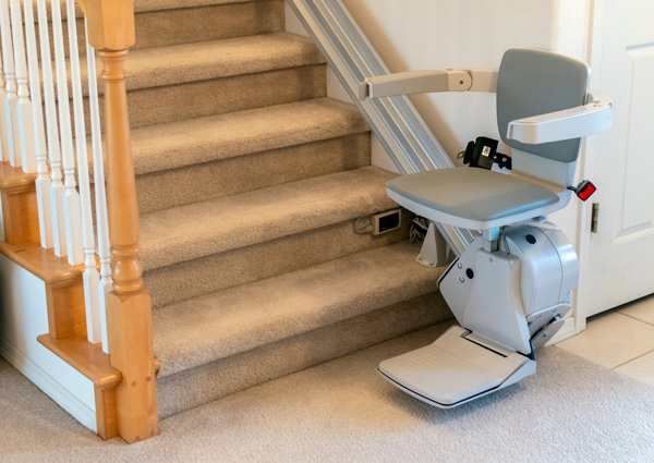 Aging-in-place remodeling ma include chair lifts for stairs.